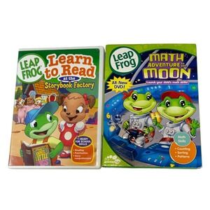 LeapFrog DVD Lot Learn to Read Storybook Factory & Math Adventure to the Moon